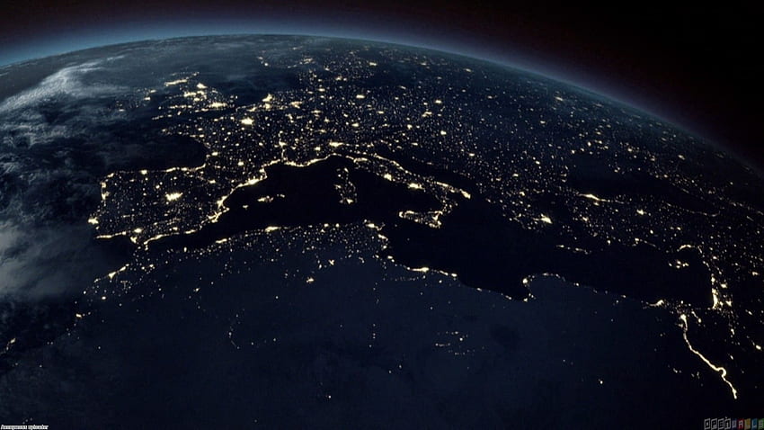 โลกที่มองเห็นจากอวกาศในเวลากลางคืน World at Night วอลล์เปเปอร์ HD