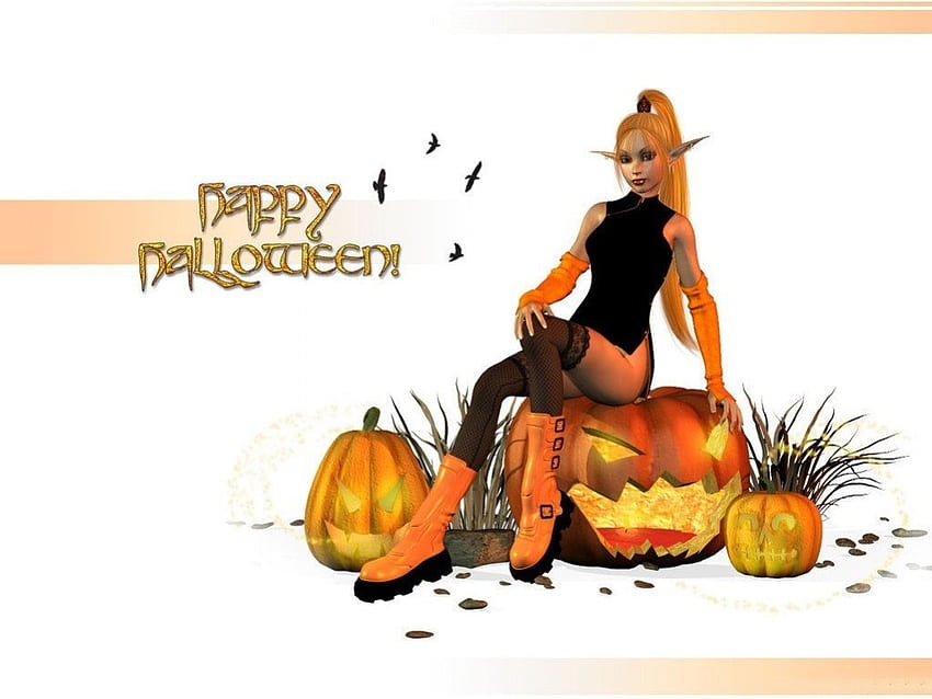 *** Happy Halloween ***, noite, dia das bruxas, medos, abóbora, louco, bruxa papel de parede HD