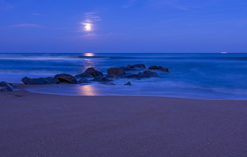 Sand, beach, the sky, clouds, night, stones, the moon HD wallpaper | Pxfuel