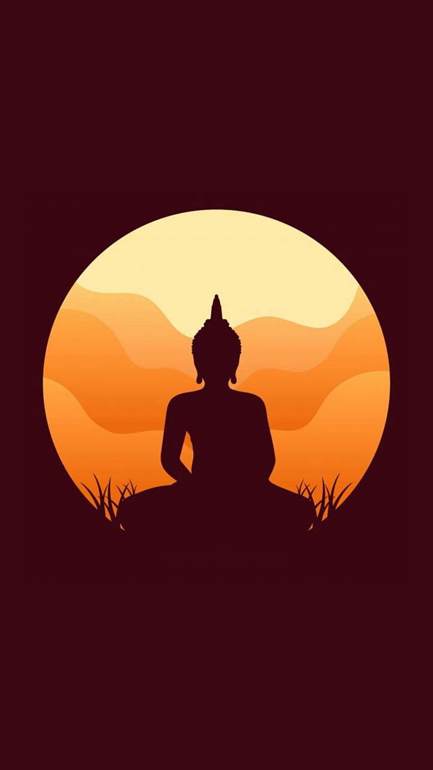 Buddha. Buddha-Kunstwerk, Budha-Malerei, Buddha-Kunstmalerei, minimalistischer Buddhist HD-Handy-Hintergrundbild