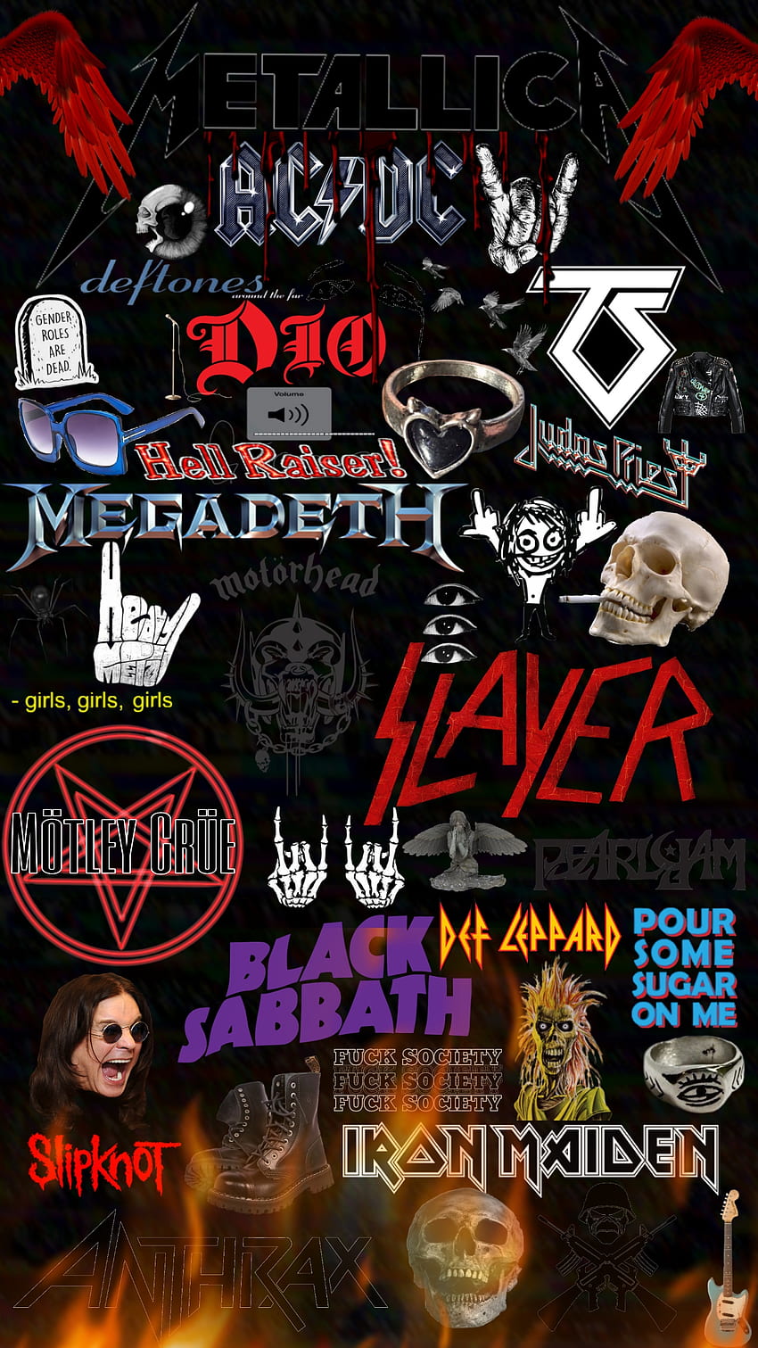 Metalhead, Rock, Heavy Metal, Blacksabbath, Música, Slayer, Metallica, Megadeth, Anthrax Papel de parede de celular HD