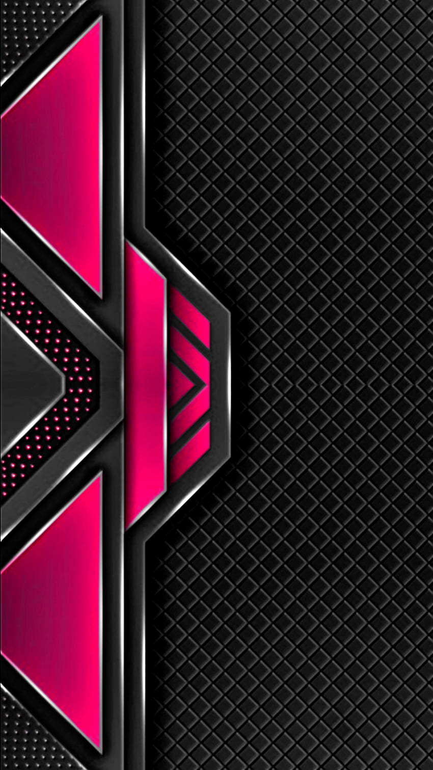 Modern black pink , tech, 3d, art, gray, , geometric, layers, pattern, abstract HD phone wallpaper