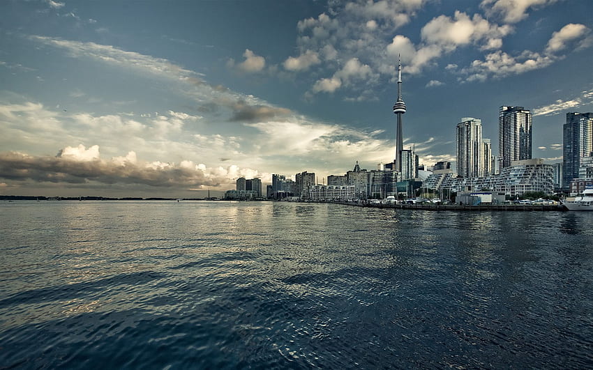 Торонто Лейк Онтарио - Торонто. Езерото Онтарио, Изглед към града, Онтарио, Торенто HD тапет