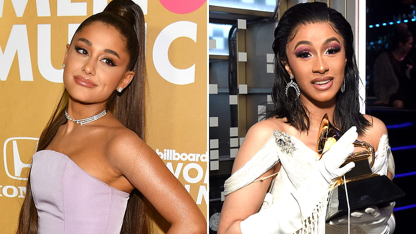 Ariana Grande przesyła wyrazy miłości Cardi B po utracie Grammy przez Maca Millera Tapeta HD