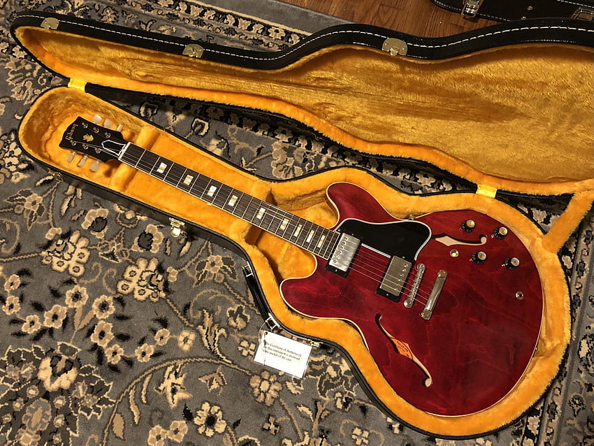 NGD 2020 Gibson Custom Shop Es 335 '64 Reedycja Aged Cherry. Strona biegów, Gibson 335 Tapeta HD