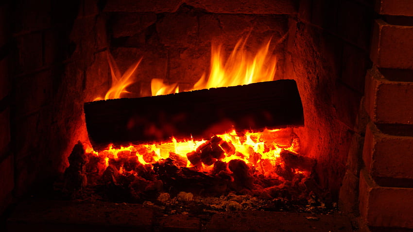 fireplace, wood, embers, fire HD wallpaper