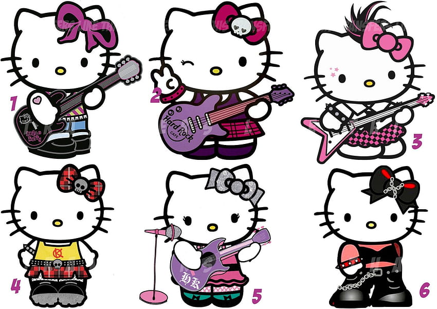 Hello Kitty Iron On T Shirt Transfer or Stickers Wall Deco Hard Rock Punk Lot Hk. Hello Kitty, Hello Kitty, Arte Hello Kitty papel de parede HD