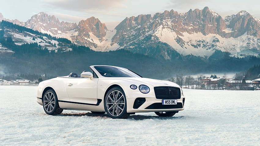 Branco Bentley Continental GT V8 conversível 3 carros papel de parede HD
