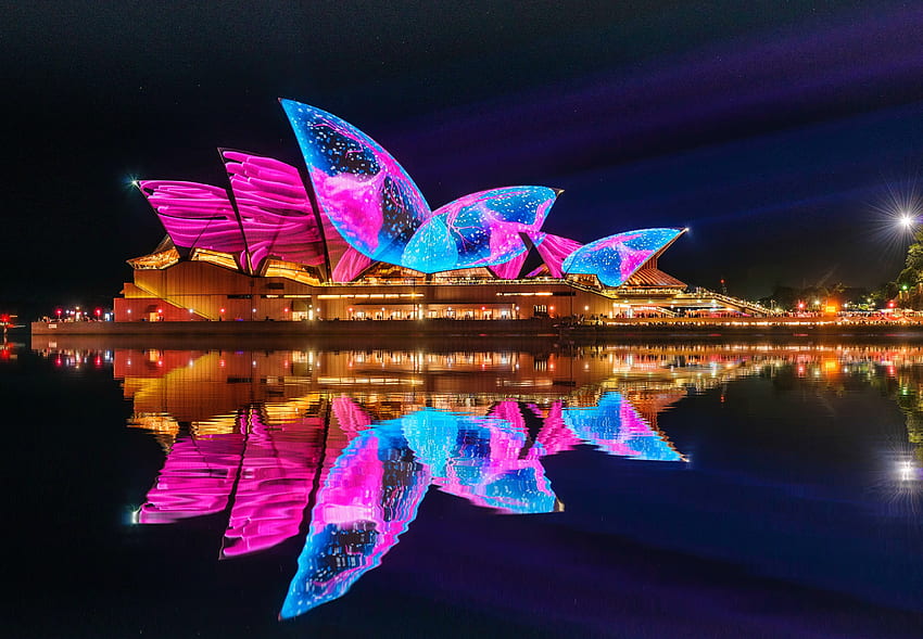 Sydney Opera House at Night, Australie, nuit, Australie, architecture, opéra, paysage urbain Fond d'écran HD
