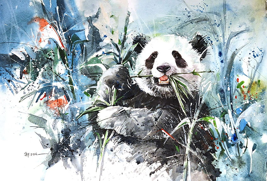 Pandas bear animal Painting Art, Watercolor Animal HD wallpaper