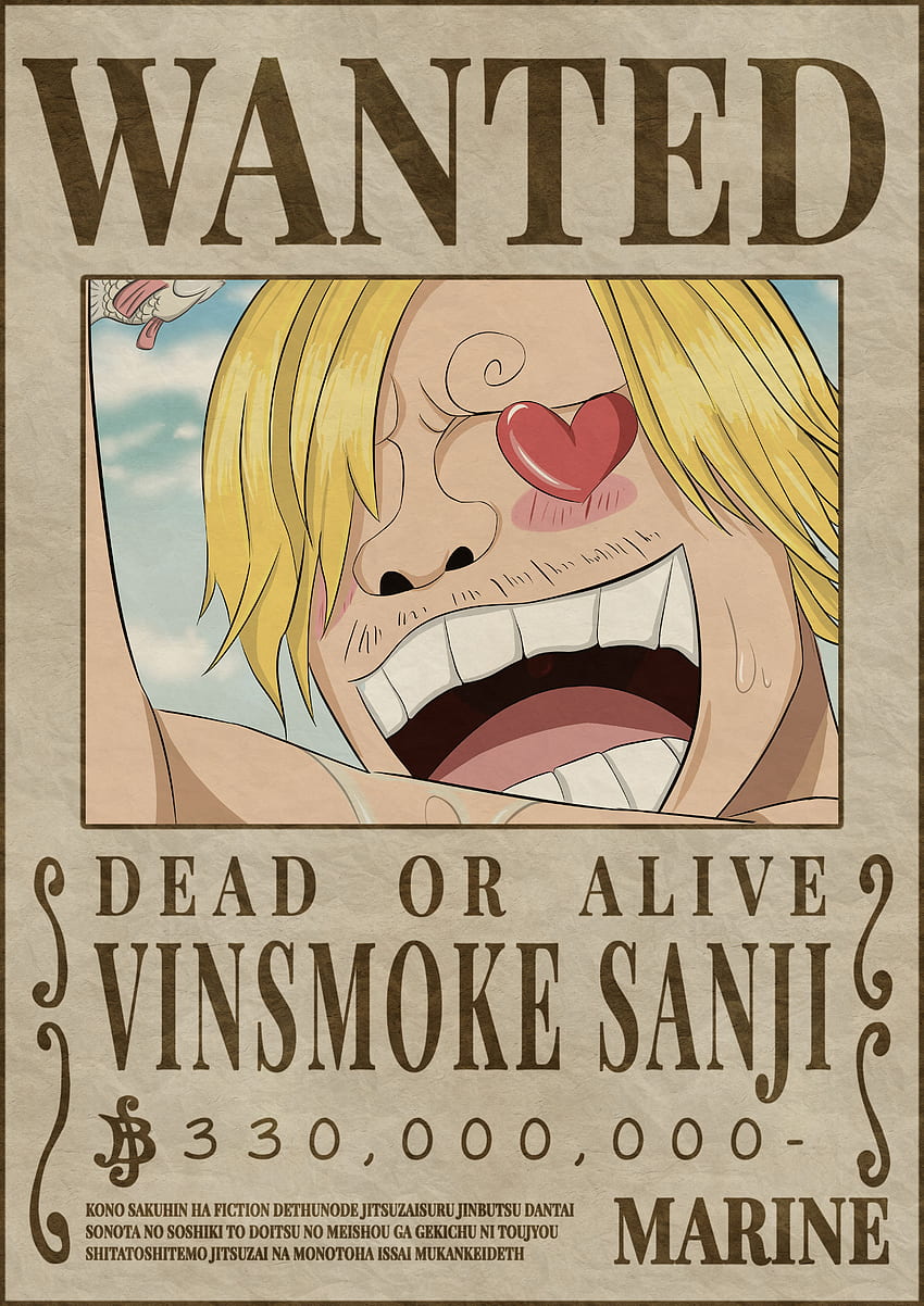 VINSMOKE SANJI Bounty Wanted Poster One Piece en 2021. One piece drawing, One piece bounties, One piece comic, Ussop Bounty fondo de pantalla del teléfono