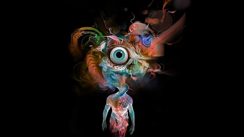 Artistic Psychedelic, Psychedelic Black HD wallpaper