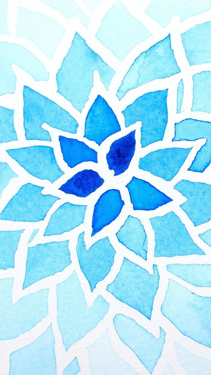 Mandala iPhone, White and Blue Mandala HD phone wallpaper