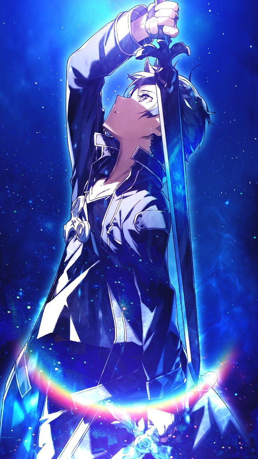 Kirito, bleu électrique, art Fond d'écran de téléphone HD
