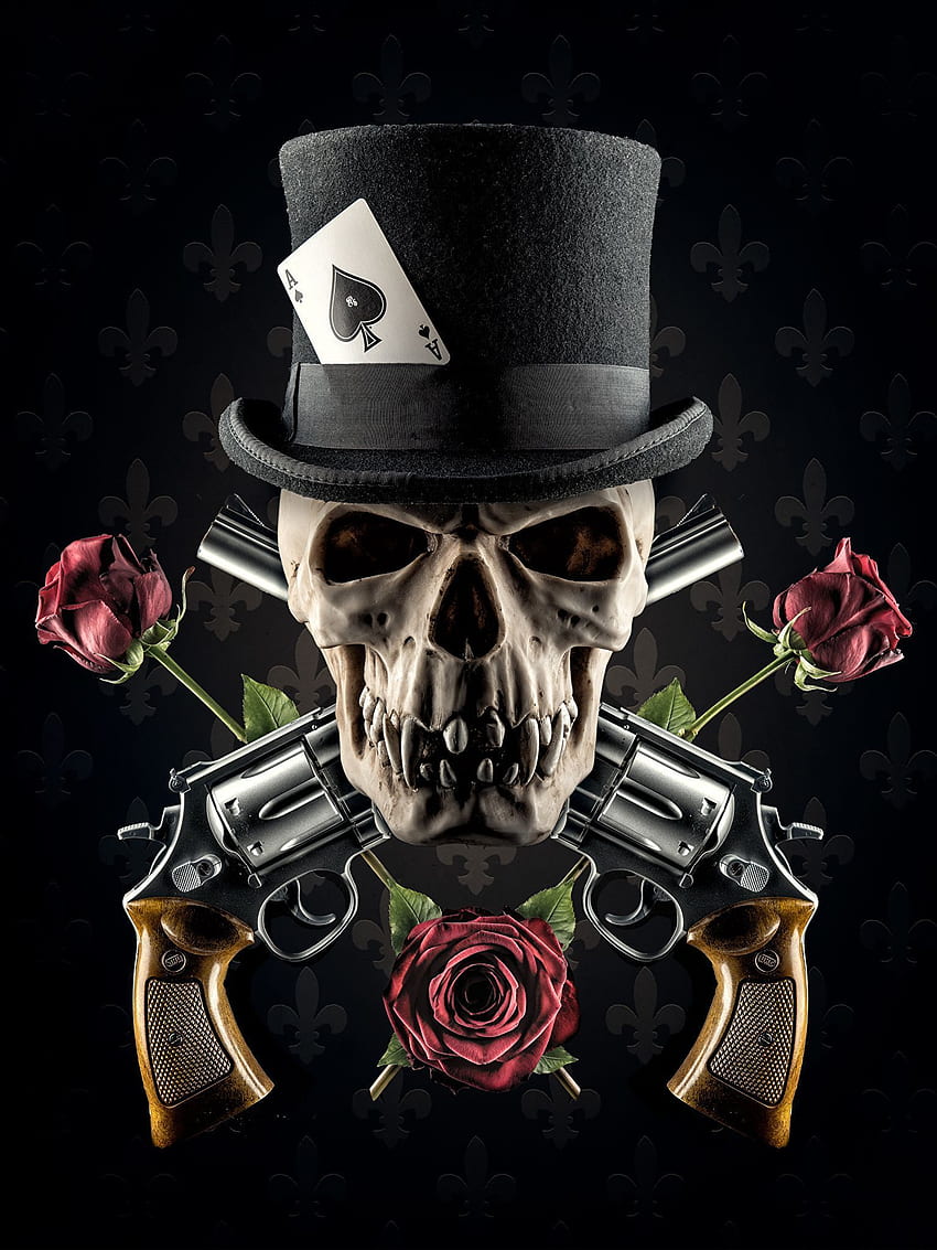Skulls And Guns, Gangster Skeleton HD phone wallpaper