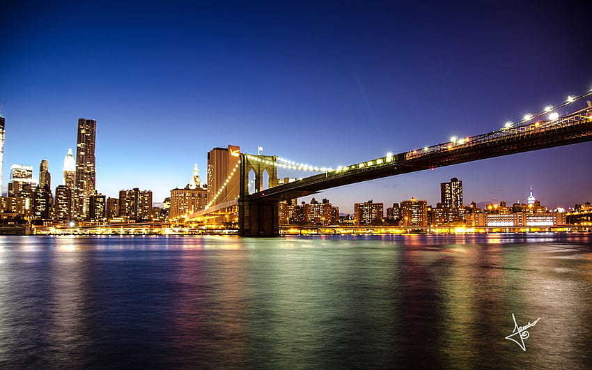 Puente de Brooklyn Nueva York. Fresco fondo de pantalla