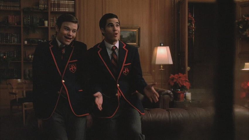 Bebe esta frio afuera. Programa de televisión Glee, Kurt y Blaine fondo de pantalla
