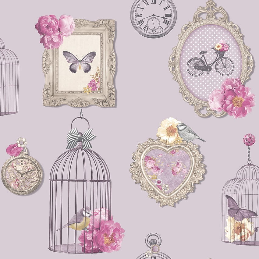 ARTHOUSE MADELINE FRAMES SHABBY CHIC BIRD CAGE VINTAGE wallpaper ponsel HD