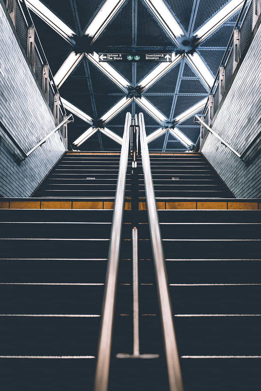 Ladder, Stairs, Steps, Subway, Metro, Handrails, Underground Pass HD phone wallpaper