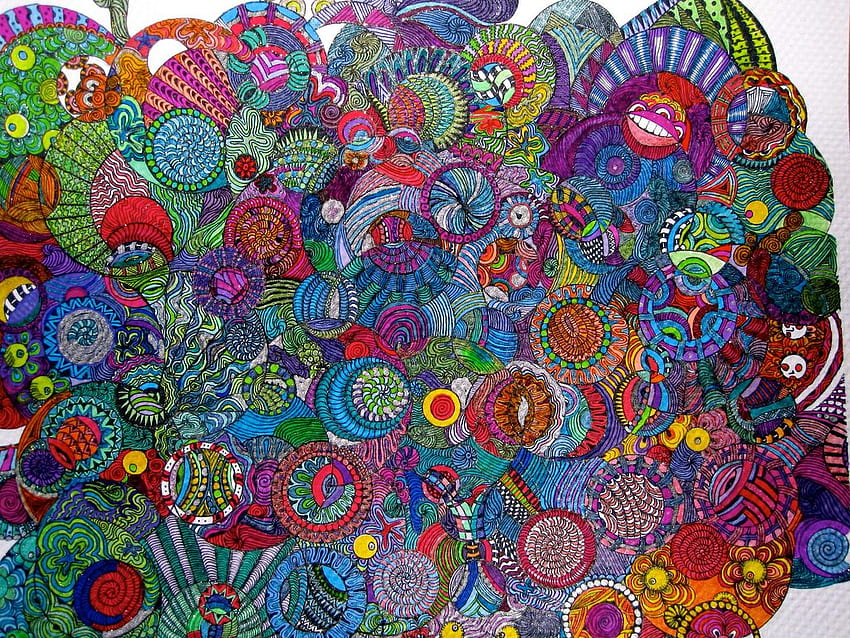 arte do oriente médio, Zentangle colorido papel de parede HD