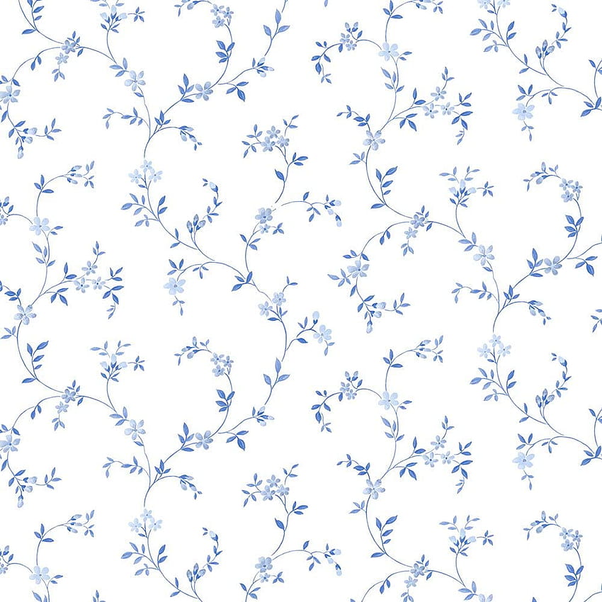 Norwall CK36603 Seed Trail Blues & White Pre Pasted , Blue, Navy & White HD phone wallpaper