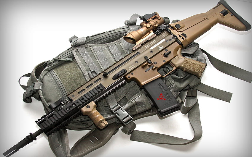 FN SCAR 16s, senapan serbu, senapan amerika, karabiner rifled, senapan modern, Pasukan Operasi Khusus Tempur Senapan Serbu, FN SCAR Wallpaper HD