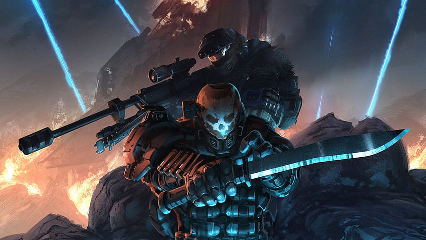 Halo Reach Video Games Video Game Art Weapon Spartan Emile Spartan Jun Halo - Резолюция: HD тапет