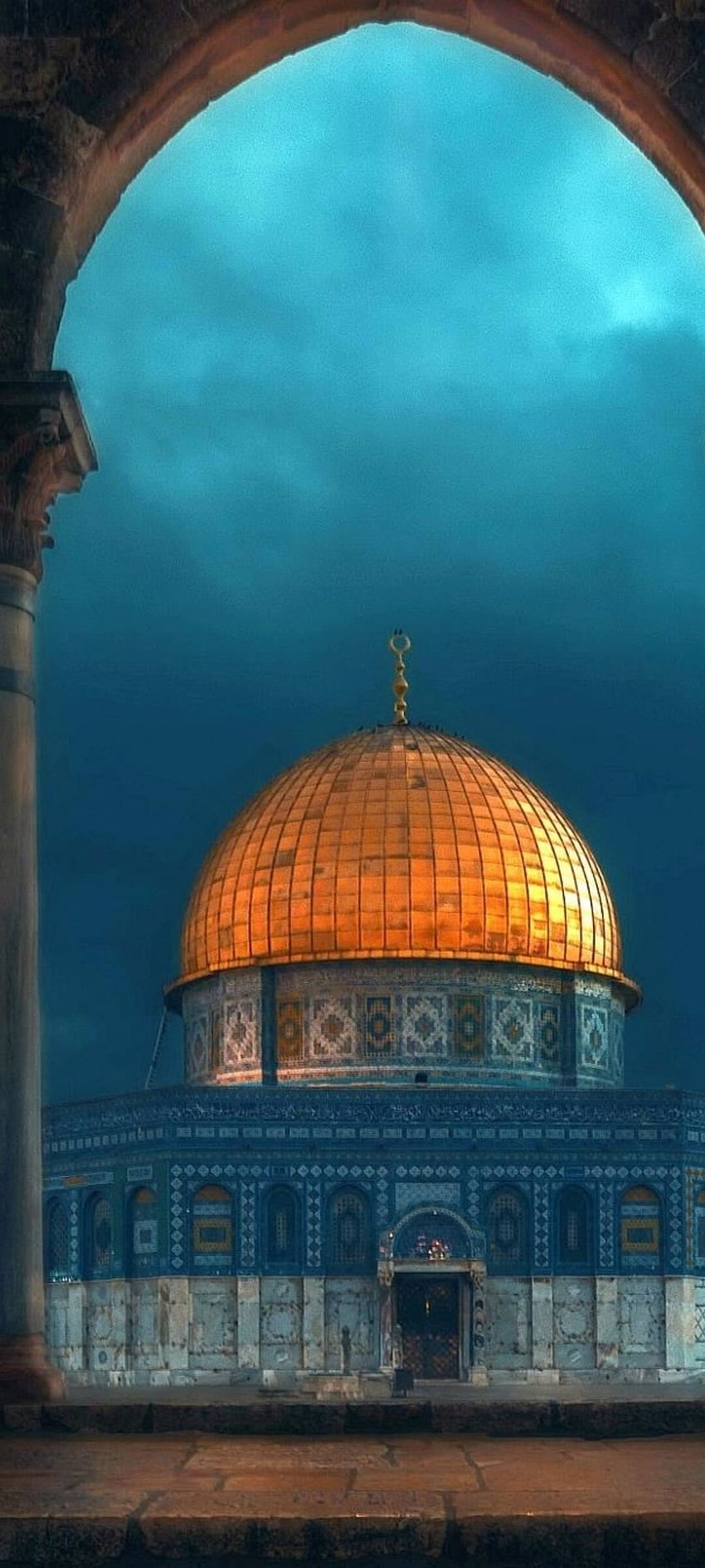 Джамия Кудс, небе, религиозен, ислямски, празник, религия, Палестина, ислям, златно, пътуване, архитектура HD тапет за телефон