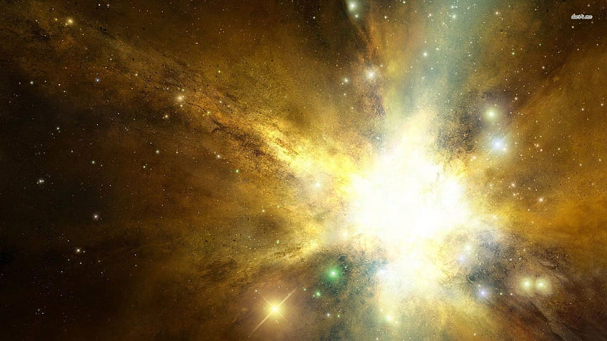 Goldener Nebel - Weltraum, schwarze und goldene Galaxie HD-Hintergrundbild