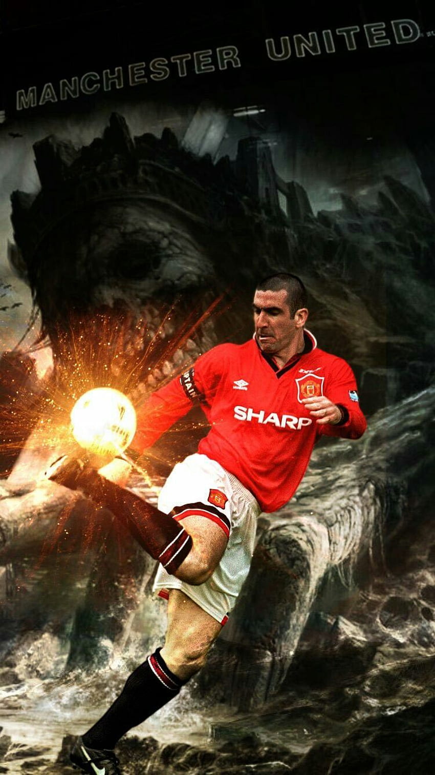 Canto 7. Manchester United Team, Manchester United Football Club, Eric Cantona HD-Handy-Hintergrundbild