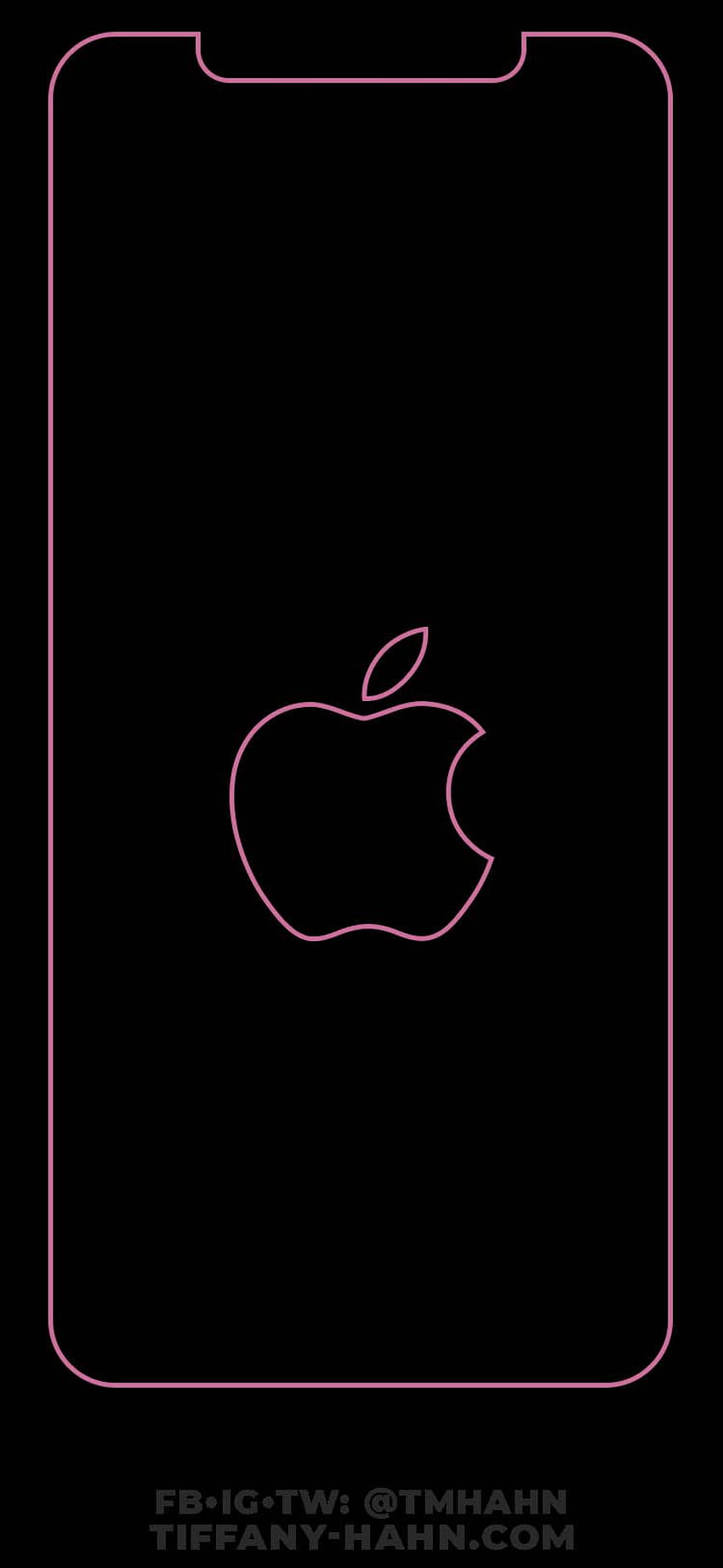 iPhone XS Max - Pink Black Outline - Lock Screen. iPhone homescreen , Homescreen iphone, Lock screen iphone, Pink and Black Apple HD phone wallpaper
