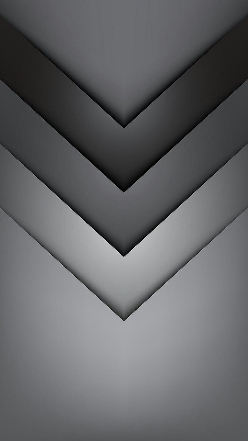 Градиентен сив шеврон. *Абстрактно и геометрично, бяло и сиво HD тапет за телефон