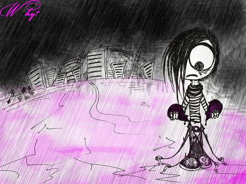 Why Me?, purple, sad, animated person, anchored HD wallpaper