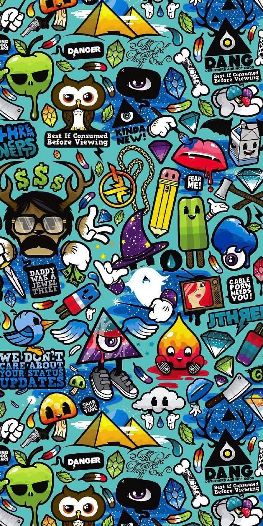 STICKERS by King101laster now. Browse millions of popular art and rington. Cartoon , Funky , Graffiti HD phone wallpaper
