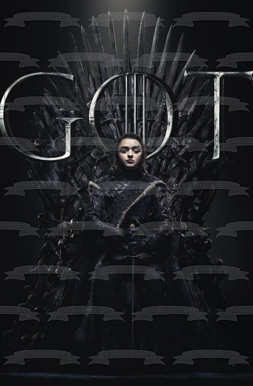 Game of Thrones Arya Stark Iron Throne Black Background Edible Cake To – Tempat Birtay, Arya Stark Musim 8 wallpaper ponsel HD