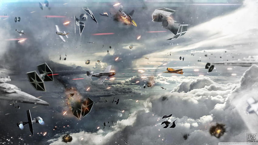 Star wars battles tie fighters sky p 51 mustang, Star Wars: TIE Fighter Fond d'écran HD