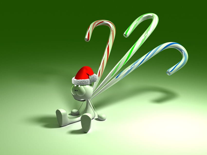 Candy cane dude, stupid, abstract HD wallpaper