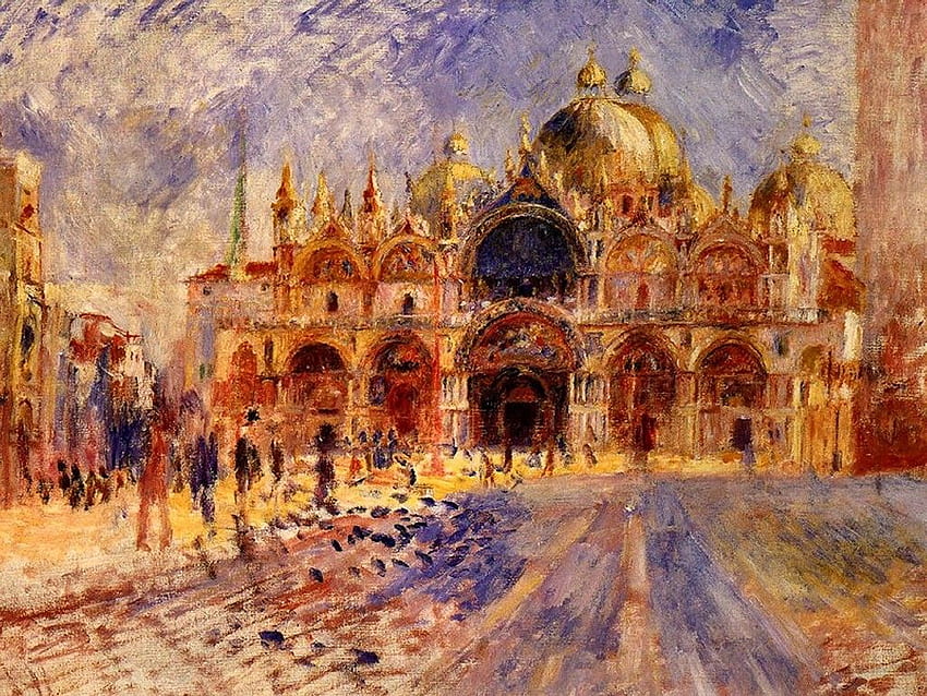Saya - Artistik : Renoir - Piazza San Marco. Seni Renoir, Lukisan Renoir, Renoir Agustus Wallpaper HD