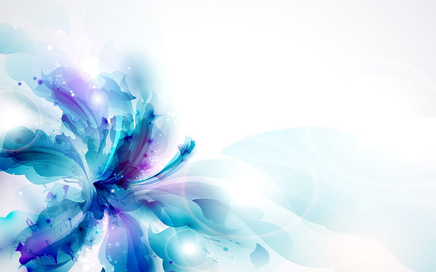 青い蘭の花 - 素晴らしいデジタル アート デザイン 高画質の壁紙