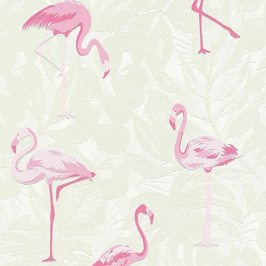 AS Creation Tropical Pink Flamingo Bird Leaves Embossed HD phone wallpaper