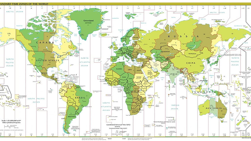 Mappa dell'ora mondiale Mappe della Terra del mondo valide Fusi orari Sfondo HD