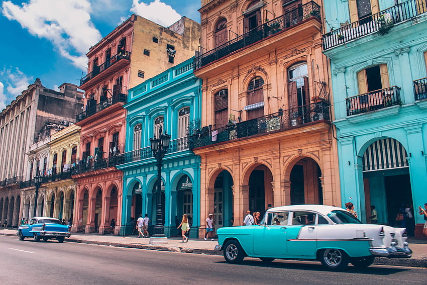 Havana, fundo t, carros em Cuba papel de parede HD