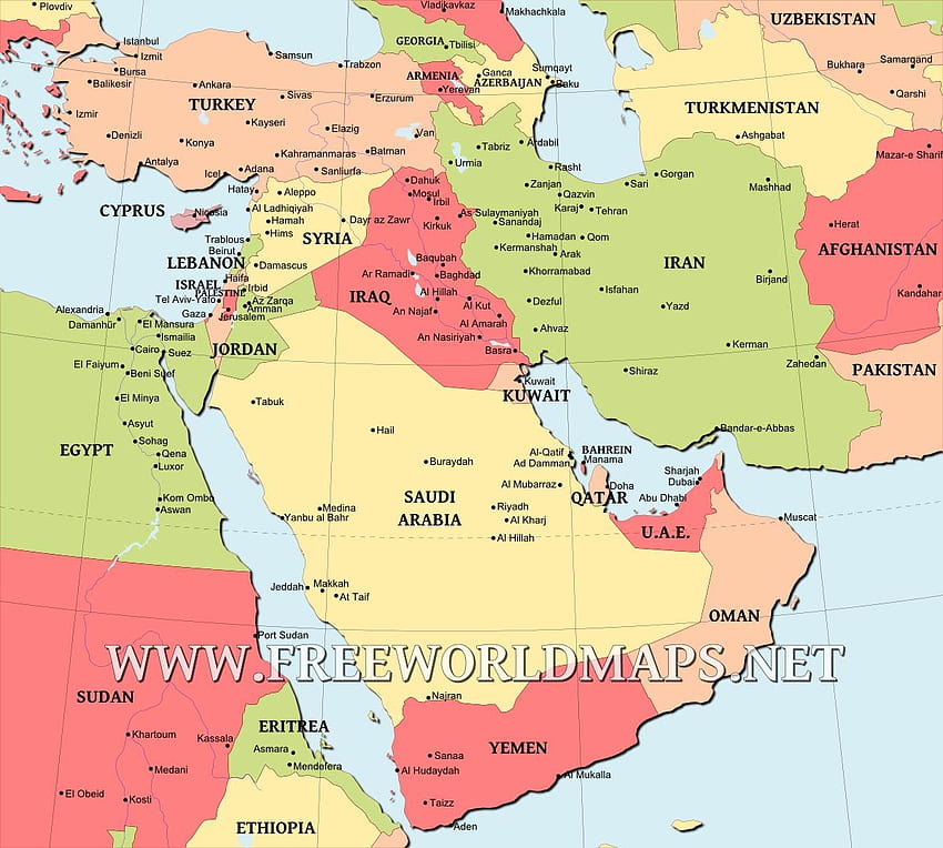 mappa del medio oriente - Grande . Mappa del Medio Oriente, mappa, mappa Sfondo HD