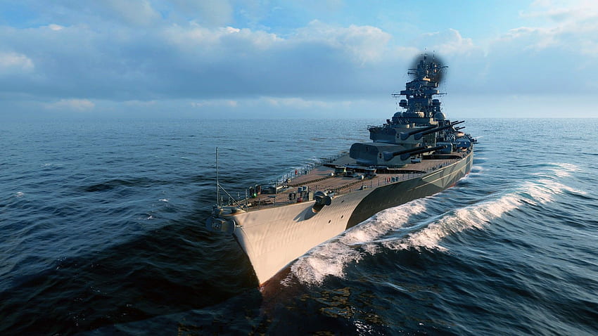 World of Warships, Tirpitz, Mar, Battleships, Bismarck ship fondo de pantalla