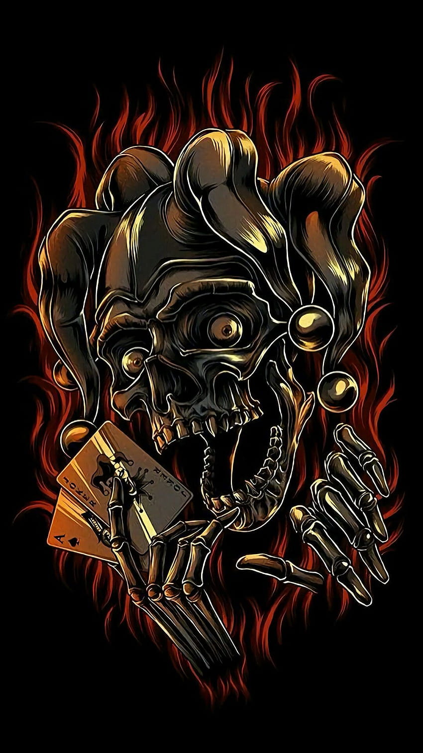 Skull artwork, Skull , Skull. .kr, Wicked Jester HD phone wallpaper