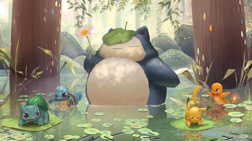 Mood, Anime, Art, Pokemon, Children's - Charmander Squirtle Bulbasaur Pikachu - & Background HD wallpaper