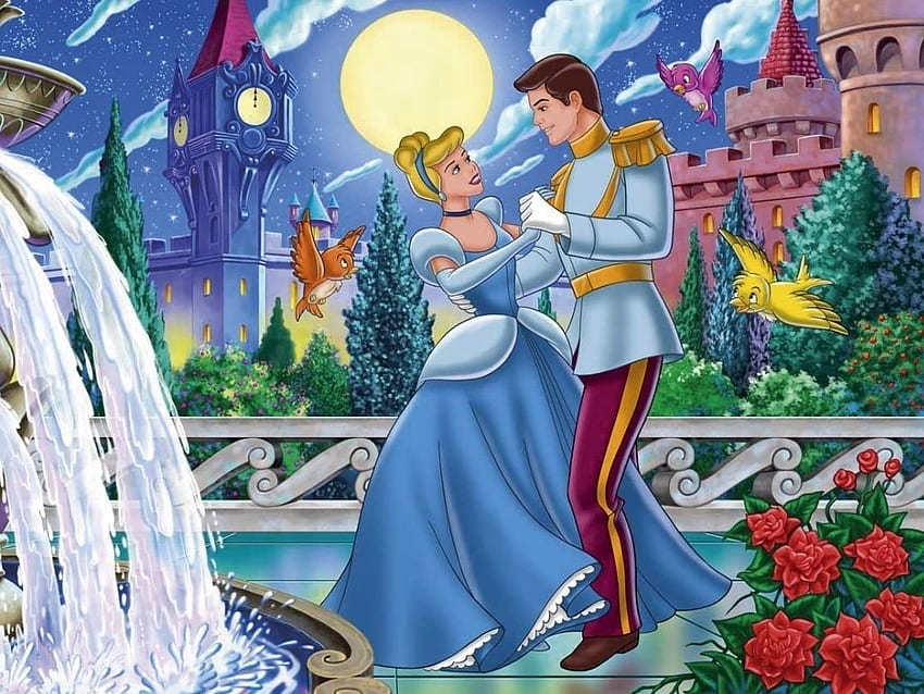 Walt Disney World: Pareja de Walt Disney La princesa Cenicienta y el príncipe azul fondo de pantalla