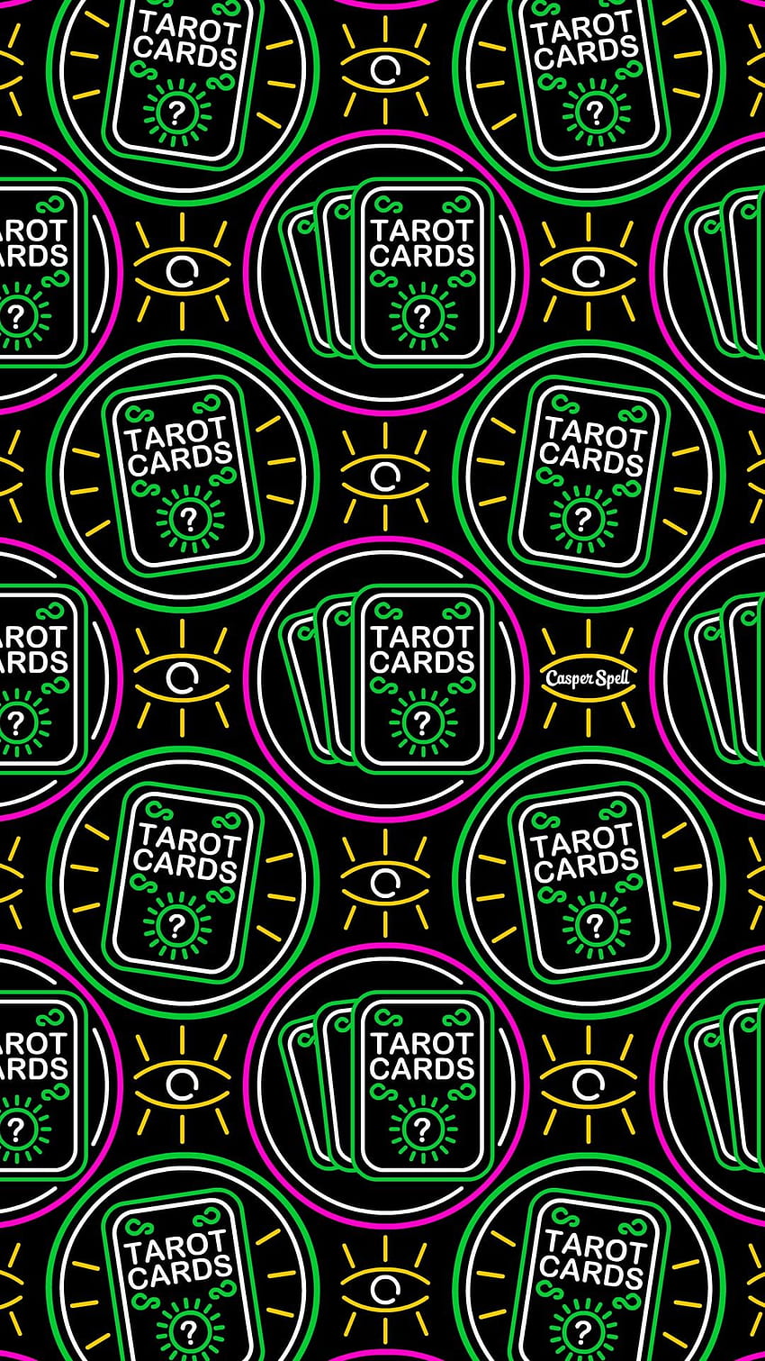 Tarot Readings Reader Psychic Medium Neon Fortune Teller - Graphic Design - & Background , Neon Card HD phone wallpaper