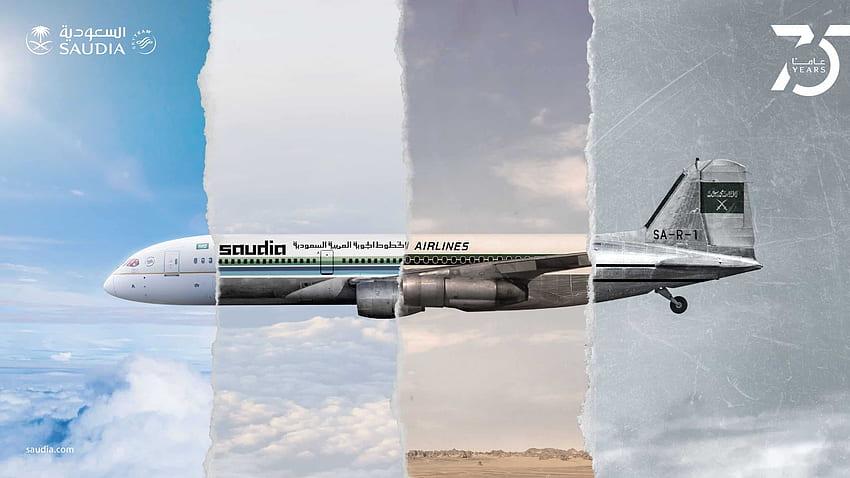 Saudi Airlines célèbre 75 ans de succès et de leadership, Saudia Airlines Fond d'écran HD