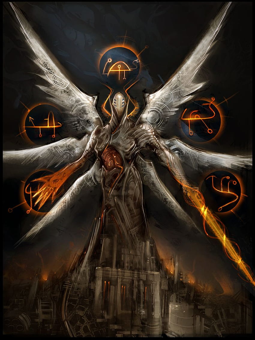 Обложка на Angel Wings от Android Jones, Demon HD тапет за телефон